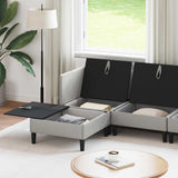 Set di mobili per il soggiorno 5 pcs Grigio chiaro Tessuto