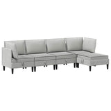 Set di mobili per il soggiorno 5 pcs Grigio chiaro Tessuto