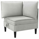Set di mobili per il soggiorno 5 pcs Grigio chiaro Tessuto