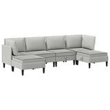 Set di mobili per il soggiorno 6 pcs Grigio chiaro Tessuto