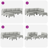 Set di mobili per il soggiorno 6 pcs Grigio chiaro Tessuto