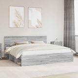 Struttura del letto Grigio Sonoma 200 x 200 cm Pino massello