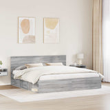 Struttura del letto Grigio Sonoma 200 x 200 cm Pino massello
