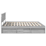 Struttura del letto Grigio Sonoma 200 x 200 cm Pino massello