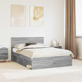 Struttura del letto Grigio Sonoma 140 x 190 cm Pino massello