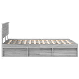 Struttura del letto Grigio Sonoma 140 x 190 cm Pino massello