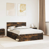 Struttura del letto Rovere fumé 135 x 190 cm Pino massello