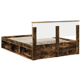 Struttura del letto Rovere fumé 135 x 190 cm Pino massello