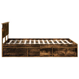 Struttura del letto Rovere fumé 135 x 190 cm Pino massello