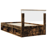 Struttura del letto Rovere fumé 100 x 200 cm Pino massello
