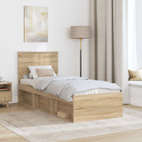 Struttura del letto Rovere Sonoma 75 x 190 cm Pino massello
