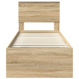 Struttura del letto Rovere Sonoma 75 x 190 cm Pino massello