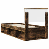 Struttura del letto Rovere fumé 75 x 190 cm Pino massello