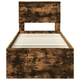 Struttura del letto Rovere fumé 75 x 190 cm Pino massello