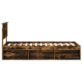 Struttura del letto Rovere fumé 75 x 190 cm Pino massello