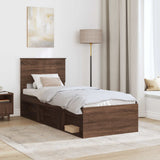 Struttura del letto Rovere Marrone 75 x 190 cm Pino massello