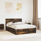 Struttura del letto con cassetto Rovere fumé 140 x 190 cm