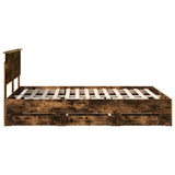 Struttura del letto con cassetto Rovere fumé 140 x 190 cm