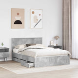 Struttura del letto con cassetto Grigio cemento 135 x 190 cm