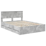 Struttura del letto con cassetto Grigio cemento 135 x 190 cm