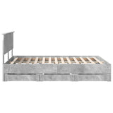 Struttura del letto con cassetto Grigio cemento 135 x 190 cm