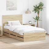 Struttura del letto con cassetto Rovere Sonoma 100 x 200 cm
