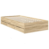 Struttura del letto con cassetto Rovere Sonoma 100 x 200 cm