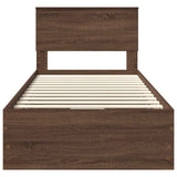 Struttura del letto con cassetto Rovere Marrone 90 x 200 cm