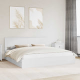 Letto con Contenitore Bianco 200 x 200 cm Legno truciolato
