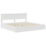 Letto con Contenitore Bianco 200 x 200 cm Legno truciolato