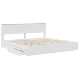 Letto con Contenitore Bianco 200 x 200 cm Legno truciolato