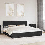 Letto con Contenitore Nero 200 x 200 cm Legno truciolato