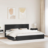 Letto con Contenitore Nero 200 x 200 cm Legno truciolato