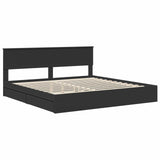 Letto con Contenitore Nero 200 x 200 cm Legno truciolato