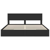 Letto con Contenitore Nero 200 x 200 cm Legno truciolato