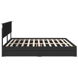 Letto con Contenitore Nero 200 x 200 cm Legno truciolato