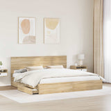 Letto con Contenitore con testiera Rovere Sonoma 200 x 200 cm