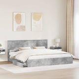 Letto con Contenitore con testiera Grigio cemento 200 x 200 cm