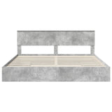 Letto con Contenitore con testiera Grigio cemento 200 x 200 cm