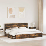 Letto con Contenitore con testiera Rovere fumé 200 x 200 cm