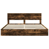 Letto con Contenitore con testiera Rovere fumé 200 x 200 cm