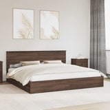 Letto con Contenitore con testiera Rovere Marrone 200 x 200 cm