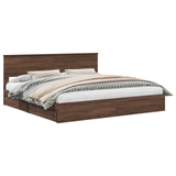 Letto con Contenitore con testiera Rovere Marrone 200 x 200 cm