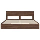 Letto con Contenitore con testiera Rovere Marrone 200 x 200 cm