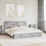 Letto con Contenitore con testiera Grigio cemento 180 x 200 cm