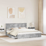 Letto con Contenitore con testiera Grigio cemento 180 x 200 cm