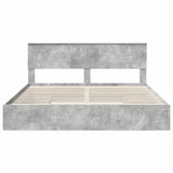 Letto con Contenitore con testiera Grigio cemento 180 x 200 cm