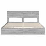Letto con Contenitore con testiera Grigio Sonoma 180 x 200 cm
