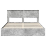 Letto con Contenitore con testiera Grigio cemento 160 x 200 cm