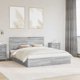 Letto con Contenitore con testiera Grigio Sonoma 160 x 200 cm